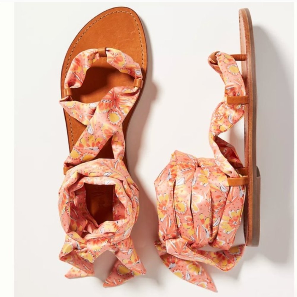 Anthropologie Scarf Gladiator Sandals